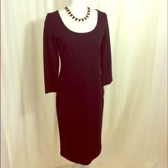 Talbots Dresses & Skirts - TALBOTS Black Ponte Knit Sheath Dress NWT